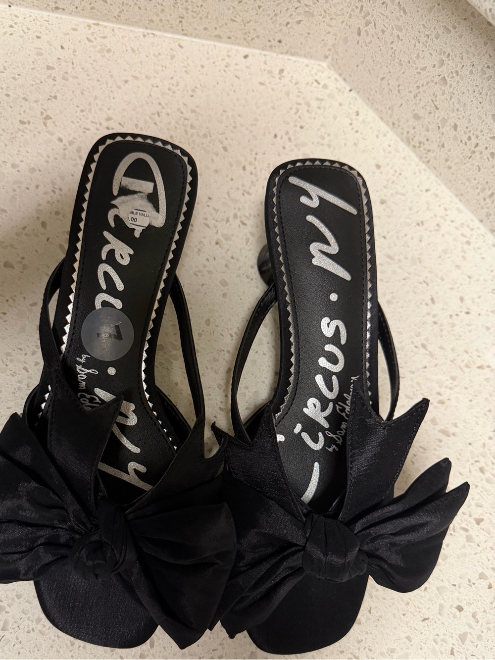 & Other Stories Black Satin Bow Slide Mules